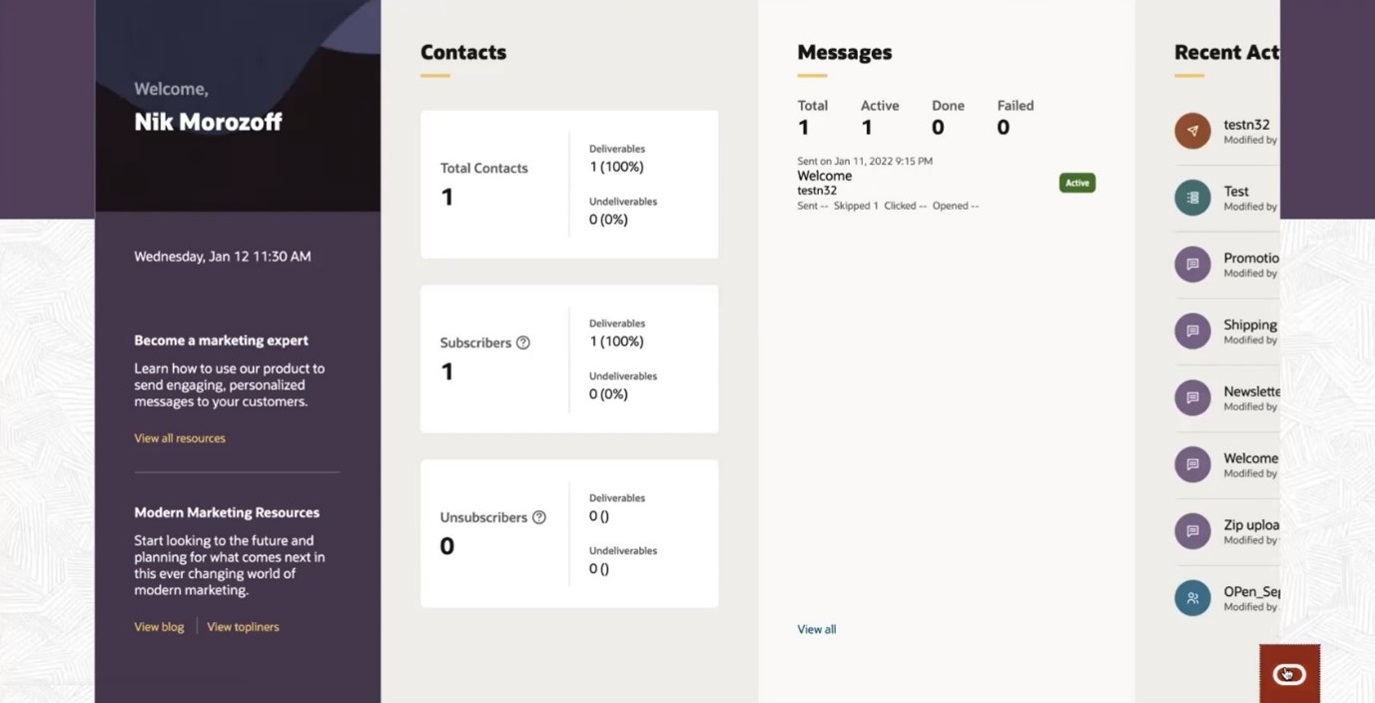 Responsys Express Dashboard